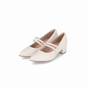 Sapato Boneca Taci Salto Médio Off White