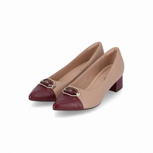 Scarpin Taci Salto Médio Fendi com Vinho