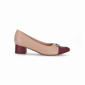 Scarpin Taci Salto Médio Fendi com Vinho
