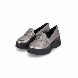 Loafer Fabiana Salto Médio Pewter