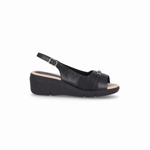 Slingback Cecilia Anabela Médio Preto
