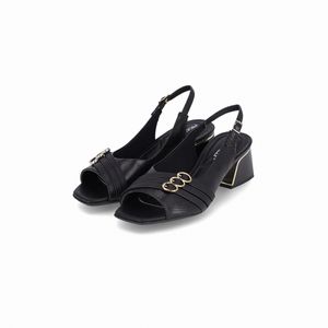 Slingback Renee Salto Médio Preto