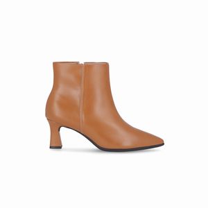Bota Irene Cano Curto Salto Alto Mascavo