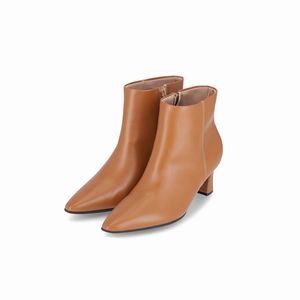 Bota Irene Cano Curto Salto Alto Mascavo