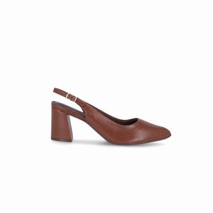 Slingback Luiza Salto Alto Conhaque