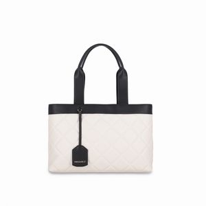 Bolsa Beatriz Tote Grande Preto Off White