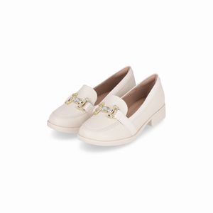 Loafer Leci Salto Baixo Off White