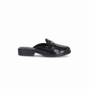 Mule Leci Salto Baixo Preto