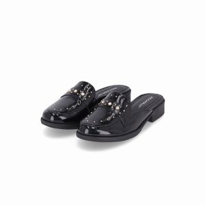 Mule Leci Salto Baixo Preto
