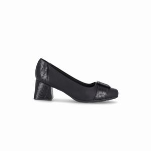 PICCADILLY MAXI - Sapato Estela Salto Médio Preto