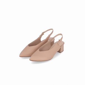 Slingback Taci Salto Médio Nude Claro