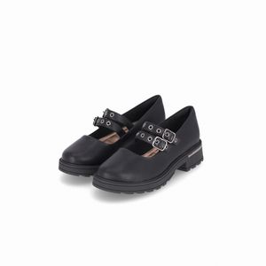 PICCADILLY MAXI - Sapato Mocassim Gisa Salto Médio Preto