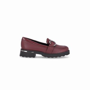 PICCADILLY MAXI - Sapato Mocassim Gisa Salto Médio Vinho