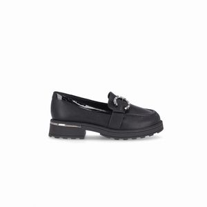 PICCADILLY MAXI - Sapato Mocassim Gisa Salto Médio Preto