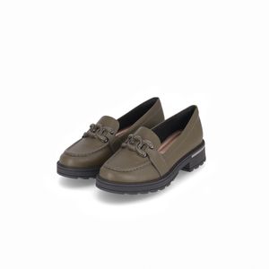 PICCADILLY MAXI - Sapato Mocassim Gisa Salto Médio Militar
