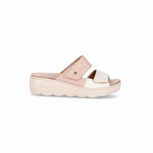 Tamanco Spa Anabela Médio Rose com Off White
