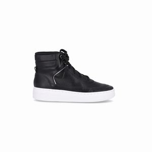 Bota Beatriz Cano Curto Anabela Médio Preto com Pewter