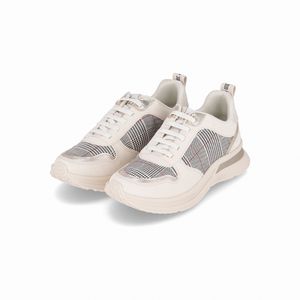 Tênis Energy Anabela Médio Off White com Ouro