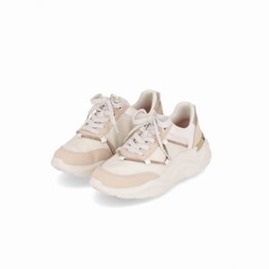 Tênis Fascite Anabela Médio Off White com Brule