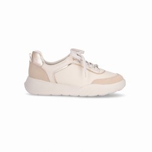 Tênis Fascite Anabela Médio Off White com Brule