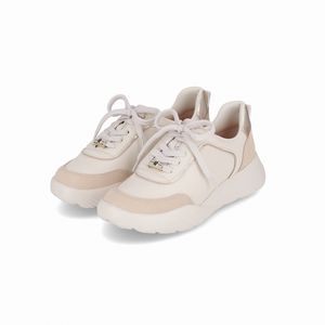 Tênis Fascite Anabela Médio Off White com Brule