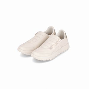 Tênis Vicky Salto Baixo Off White com Ouro