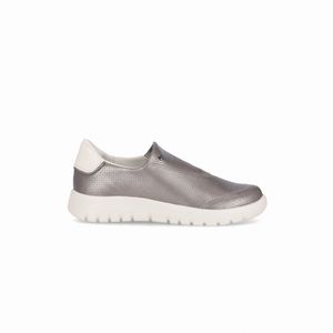 Tênis Vicky Salto Baixo Pewter com Off White