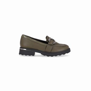PICCADILLY MAXI - Sapato Mocassim Gisa Salto Médio Militar