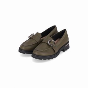 PICCADILLY MAXI - Sapato Mocassim Gisa Salto Médio Militar
