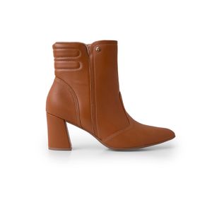 Bota Luiza Cano Curto Salto Alto Conhaque
