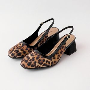 PICCADILLY MAXI - Sapato Slingback Estela Salto Médio Nude/Preto