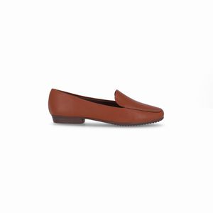 Loafer Raquel Salto Baixo Conhaque