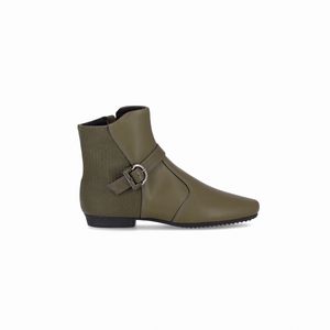 Bota Raquel Cano Curto Salto Baixo Militar
