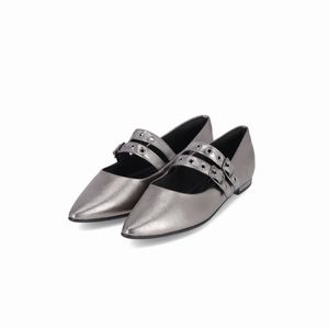 Sapatilha Ana Salto Baixo Pewter