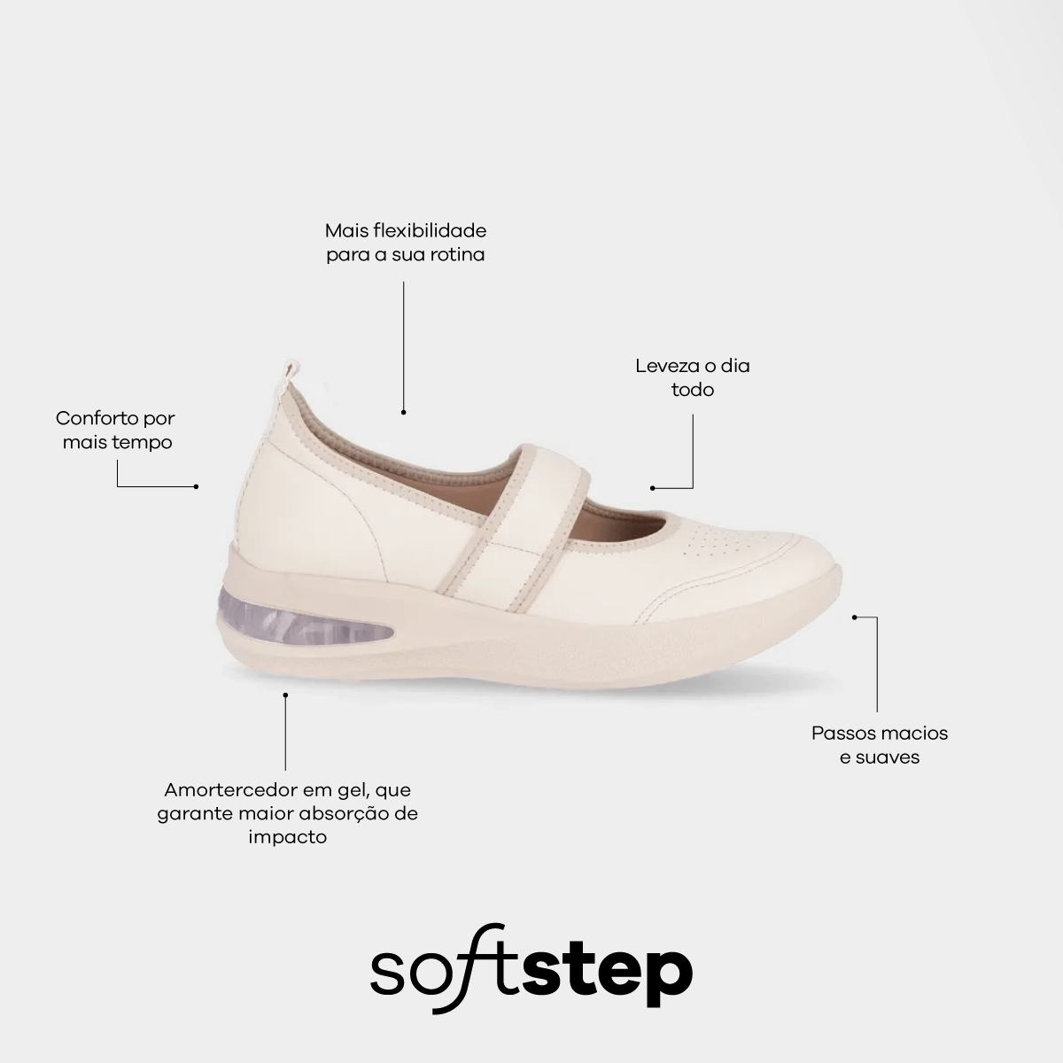 Tênis SoftStep Médio Off White | Piccadilly