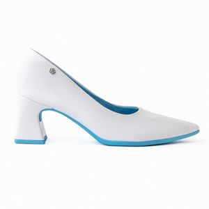 Scarpin Smurfs Salto Alto Branco Neve