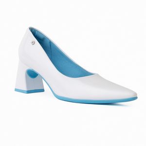 Scarpin Smurfs Salto Alto Branco Neve