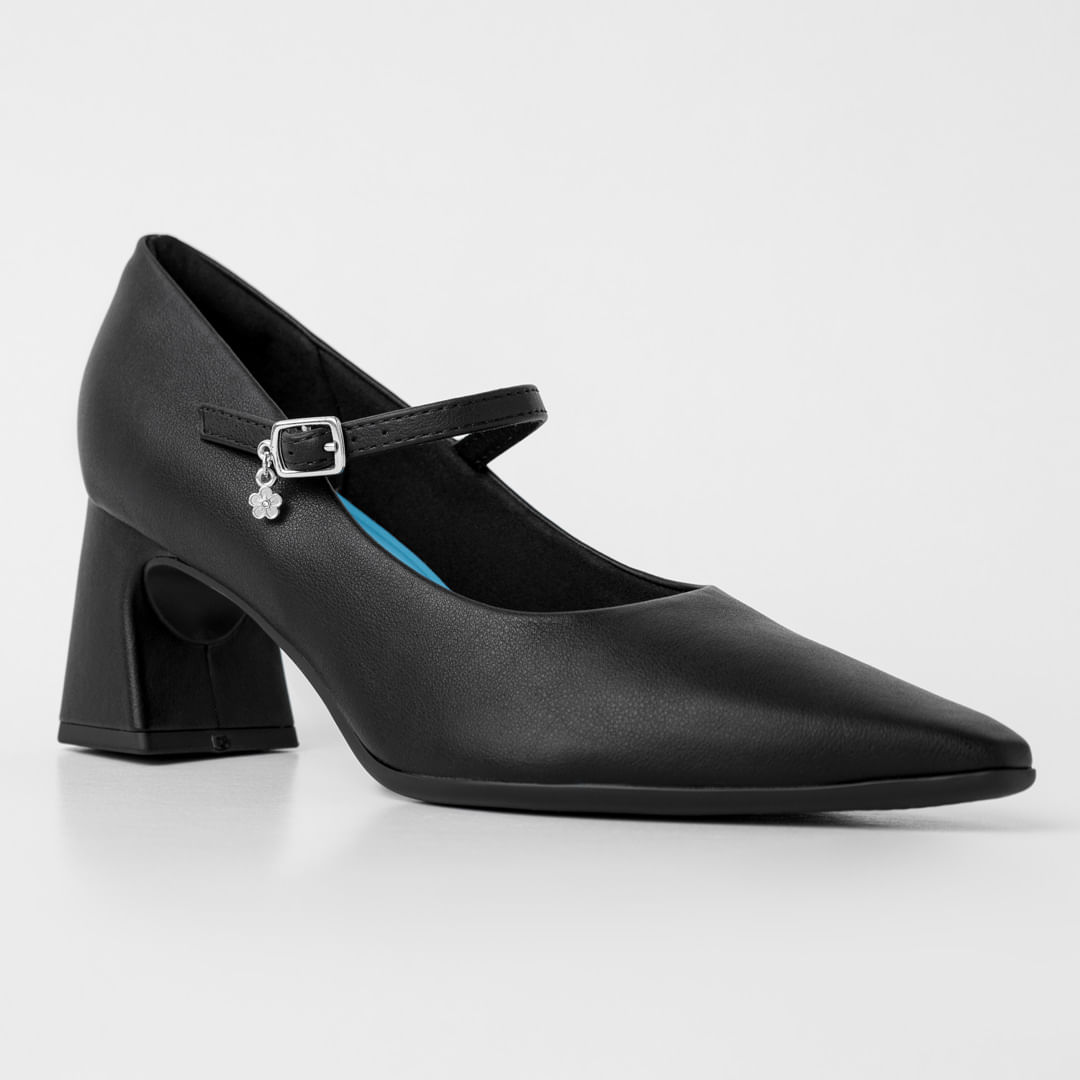 Scarpin Boneca Smurfs Salto Alto Preto | Piccadilly