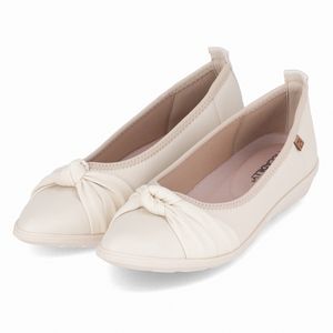 Sapatilha Solange Salto Baixo Off White com Marfim