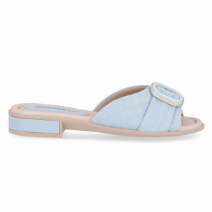 Tamanco Taila Salto Baixo Azul Aqua