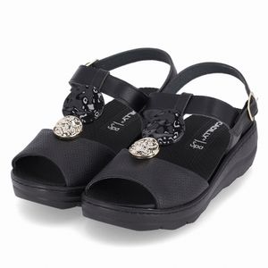 Sandália Spa Anabela Médio Preto