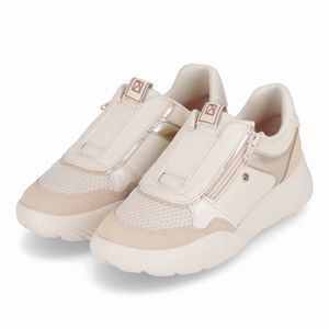 Tênis Fascite Anabela Médio Off White/Brule