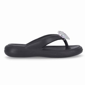 Chinelo Marshmallow com Enfeite Preto
