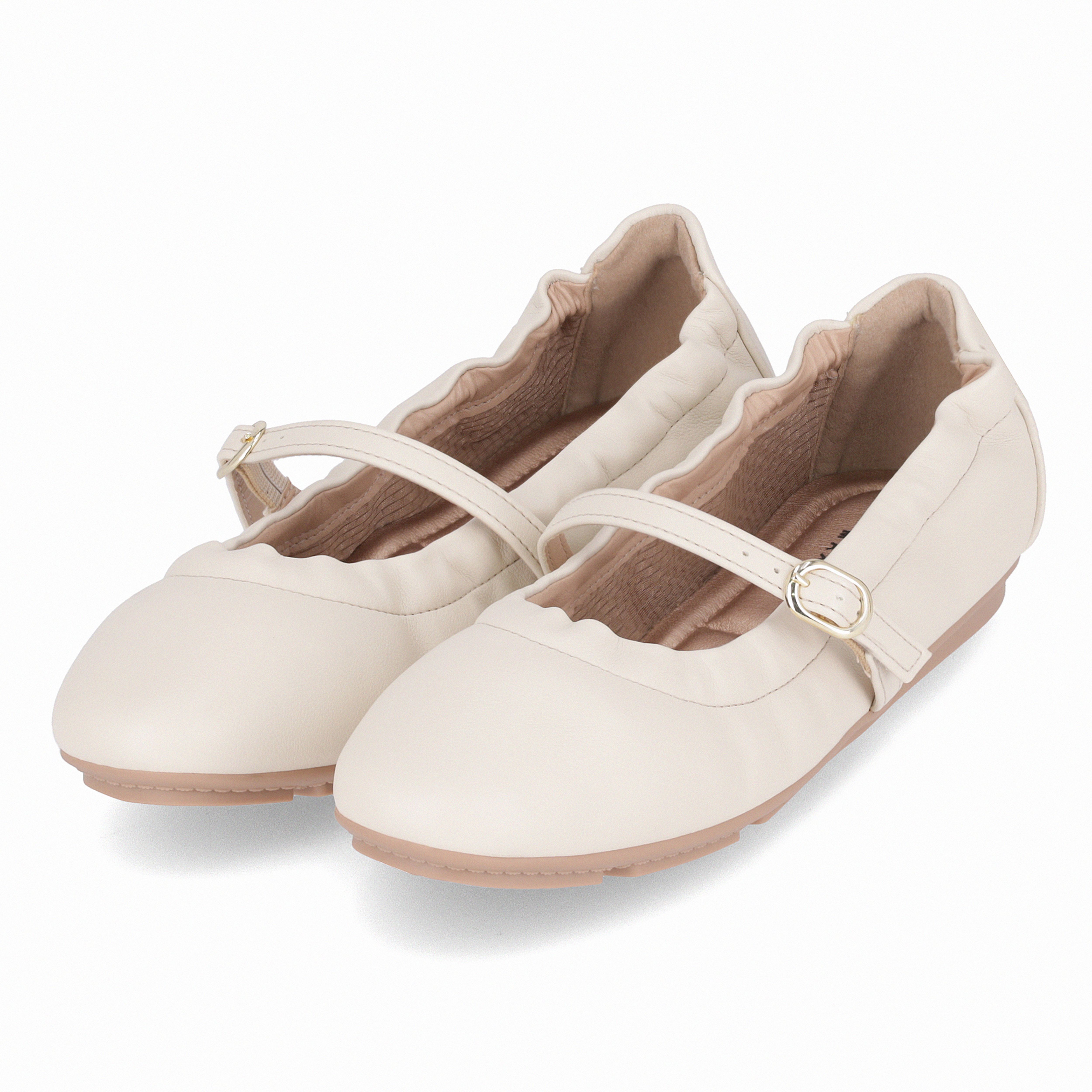 PICCADILLY MAXI - Sapato Boneca Michele Salto Baixo Off White