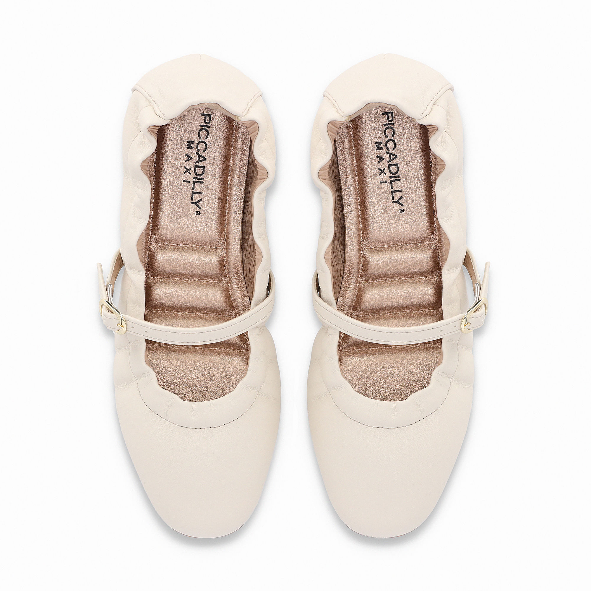 PICCADILLY MAXI - Sapato Boneca Michele Salto Baixo Off White