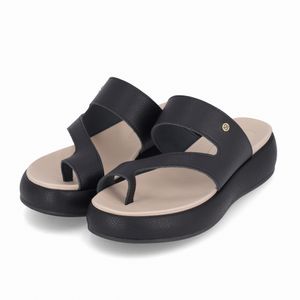 Tamanco Sol Anabela Médio Preto