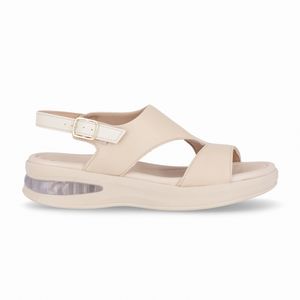 Sandália Soft Step Anabela Médio Brule/Off White