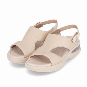 Sandália Soft Step Anabela Médio Brule/Off White