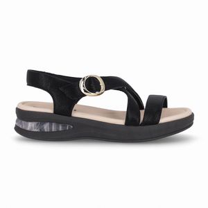 Sandália Soft Step Anabela Médio Preto