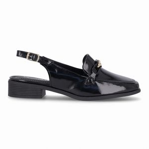 Sapato Slingback Giovanna Salto Baixo Preto